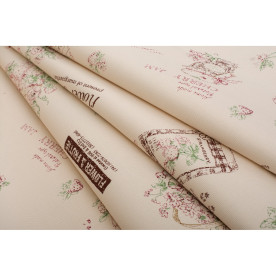 Ткань клубничный узор, 50х50 см, хлопок-вискоза