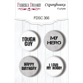 Скрапфішкі набір 4шт Grunge & Mechanics EN # 366, Фабрика Декору