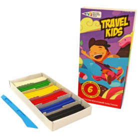 Пластилин Travel kids, 6 цв., 72 г со стеком, Гамма