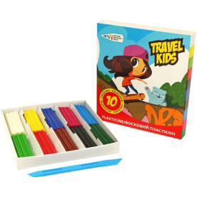 Пластилін Travel kids, 10 кол., 120 г зі стеком, Гамма