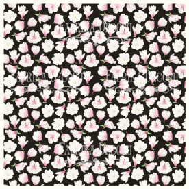 Деко Веллум (лист кальки з малюнком) Магнолія на чорному, Фабрика Декору