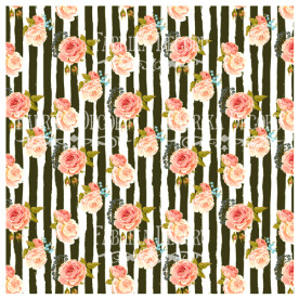 Деко Веллум (лист кальки з малюнком) Троянди в смугах, Фабрика Декору