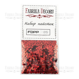 Набор пайеток - 015 мелкие звезды красные, Фабрика Декору