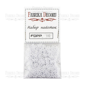 Набор пайеток - 110 7мм звезды белые, Фабрика Декору