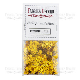 Набор пайеток - 112звезды 7мм золото, Фабрика Декору