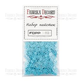 Набір паєток - 113 зірки 7мм блакитний, Фабрика Декору
