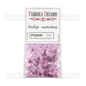 Набор пайеток - 116 звезды 7мм сиреневый, Фабрика Декору