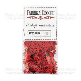 Набір паєток - 115звезди 7мм червоний, Фабрика Декору