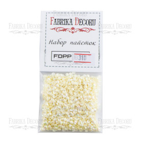 Набор пайеток - 318 мелкий кружочек слоновая кость, Фабрика Декору