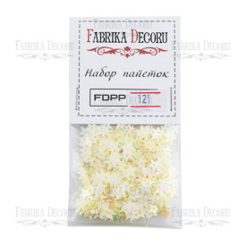 Набор пайеток - 121звезды 7мм слоновая кость, Фабрика Декору