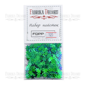 Набор пайеток - 123звезды 7мм зеленые, Фабрика Декору