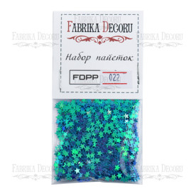 Набор пайеток - 022малюсенькие звезды голубой, Фабрика Декору