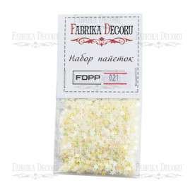 Набір паєток - 021малюсенькіе зірки слонова кістка, Фабрика Декору