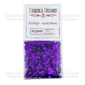Набір паєток - 018 малюсінькі зірки фіолет, Фабрика Декору