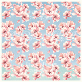 Деко Веллум (лист кальки з малюнком) Магнолія на блакитному, Фабрика Декору