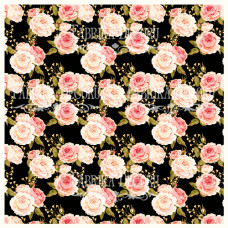Деко веллум (лист кальки с рисунком) Розы на черном, Фабрика Декора