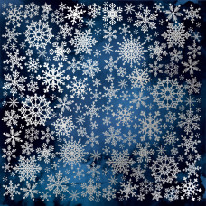 Аркуш паперу з фольгуванням Silver Snowflakes Night garden, Фабрика Декору