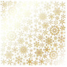 Аркуш паперу з фольгуванням Golden Snowflakes White, Фабрика Декору