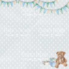 Аркуш двостороннього паперу Shabby baby boy redesign # 35-04, Фабрика Декору