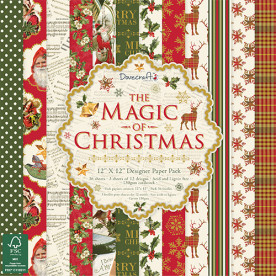 Набір скраппаперу The Magic of Christmas, 30 х30 см, 12 аркушів, Dovecraft