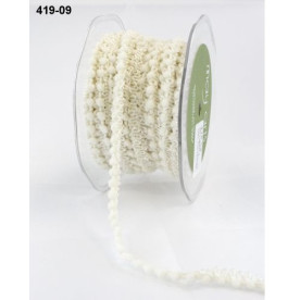 Лента с помпонами "Mini Pom Poms - Ivory" от May Arts, 90 см