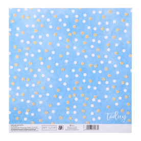 Бумага для скрапбукинга с глиттером, Лучший день, 20×20 см, 180 г/м, АртУзор