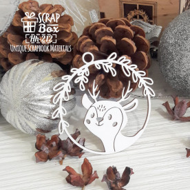 Чіпборд ялинкова іграшка з оленяти Hh-212 65 x 67 мм, Scrapbox