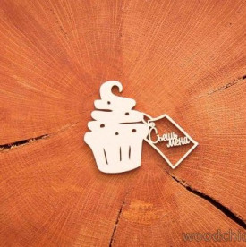 Чіпборд Кекс з тегом З'їж мене, Woodchic