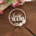 Чипборд Любій мамі в кругу с цветами, Woodchic