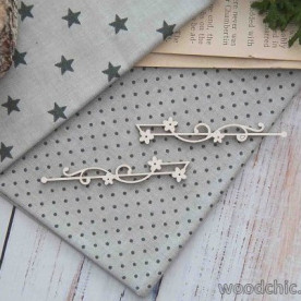 Чіпборд Набір бордюри з квітами, Woodchic