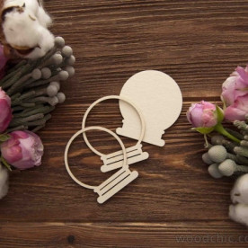 Чипборд набор шейкер снежный шар, Woodchic