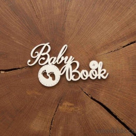 Чіпборд Напис Baby Book, Woodchic