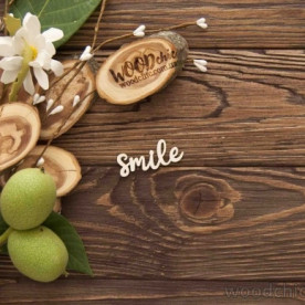 Чипборд надпись smile, Woodchic