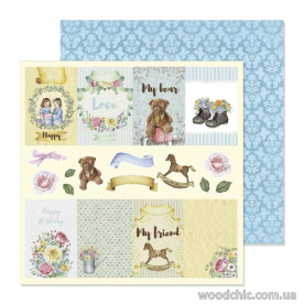 Двусторонняя скрапбумага Маленькі друзі-7, 30,5х30,5см, WOODchic