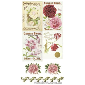 Двустороняя скрапбумага Винтажная роза 20х10, WOODchic 