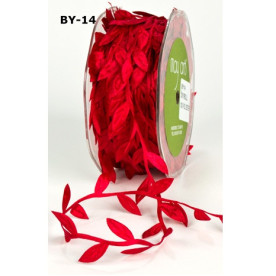 Стрічка "Листя" від May Arts, колір червоний, 90 см