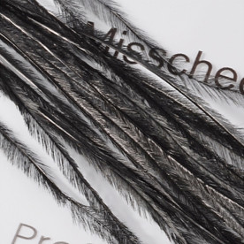 Декор Пір'ячко на основі з стрічки, ширина стрічки 1 см, довжина пір'я 5-8 см, колір чорний