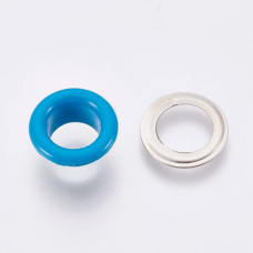 Набір люверсів блакитний, 9.5x4.5 мм, внутрішній діаметр 5 мм, 10 шт.