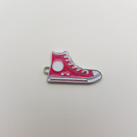 Подвеска с эмалью Кроссовок, двусторонний, розовый, 17x30x2 мм