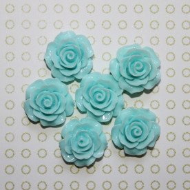 Кабошон Троянда ніжно-блакитного кольору, діаметр 20 мм, товщина 9 мм