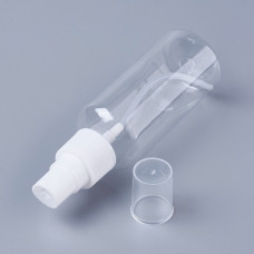 Прозрачная бутылочка - флакон с пульверизатором, 60 мл, 12х3.6 см