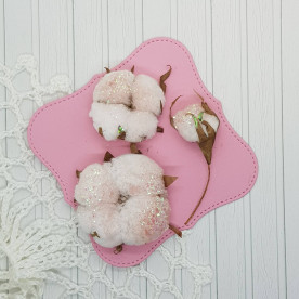 Набір кольорів бавовни в рожевому інеї, 2 - 4 см, 3 шт.