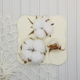 Набір кольорів бавовни в білому інеї, 2 - 4 см, 3 шт.