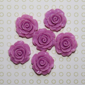 Кабошон Трояндочка сиреньового кольору, діаметр 20 мм, товщина 9 мм 