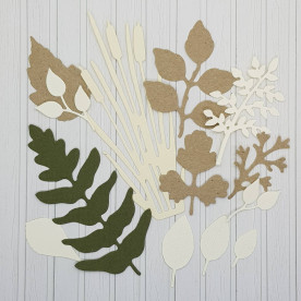 Набір вирубки Зелень, кремовий + крафт, 12 шт., 1 - 12 см.