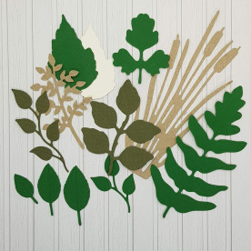 Набір вирубки Зелень, зелений + крафт, 12 шт., 1 - 12 см.