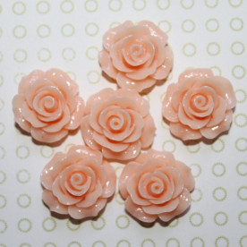 Кабошон Роза персикового цвета, диаметр 20 мм, толщина 9 мм
