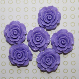 Кабошон Трояндочка фіолетового кольору, діаметр 20 мм, товщина 9 мм 