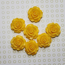Кабошон Розочка желтого цвета, диаметр 20 мм, толщина 9 мм