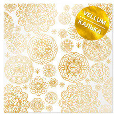 Лист кальки (Веллум) з фольгуванням Golden Napkins, Фабрика Декору